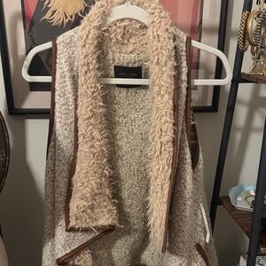 Love Tree Beige and Brown Textured Vest